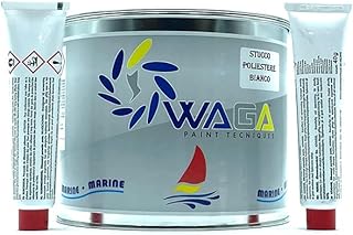 Mastic polyester blanc 3,5 kg en Pâte pour Nautica Carrosserie avec catalyseur Indureur, Professionnel, Déversable - Waga Paint Tecniques