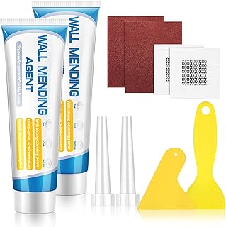 Blanc Enduit Intérieur, Kit De Réparation De Mur, Pour Réparer Les Trous De Perçage, Les Fissures, Les Graffitis, Enduit Avec Spatule, Papier De Verre Et Plaque De Réparation