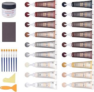 Kit Reparation Parquet, Pâte de Réparation de Mastic à Bois, 18 Couleurs Crème de Remplissage de Réparation de Meubles en Bois, Réparation de Rayures Frottement Décoloration Les Fissures Trous