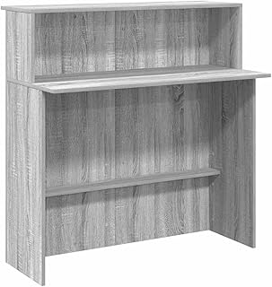 vidaXL Bureau de réception Sonoma Gris 100x50x103,5 cm Bois ingénierie, comptoir de réception, réception de Salon, comptoir de Bar de réception