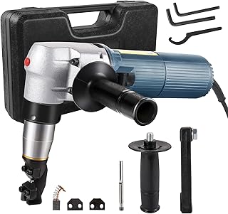 VEVOR Grignoteuse Électrique 625W Cisaille Grignoteuse à Tôle Épaisseur Coupe 4 mm, Outil Professionnel Découpe Métal & Tête de Coupe Réglable Orientable 360° pour Acier Plastique Cuivre Verre Bleu