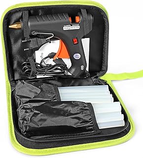 Pistolet à Colle LeaderPro avec une Trousse à Outil, 60W (Plus Efficace que 20W), 20pcs Bâtons de Colle 19cm*11mm, pour Bricolages/Loisir Créatifs/DIY, Noir